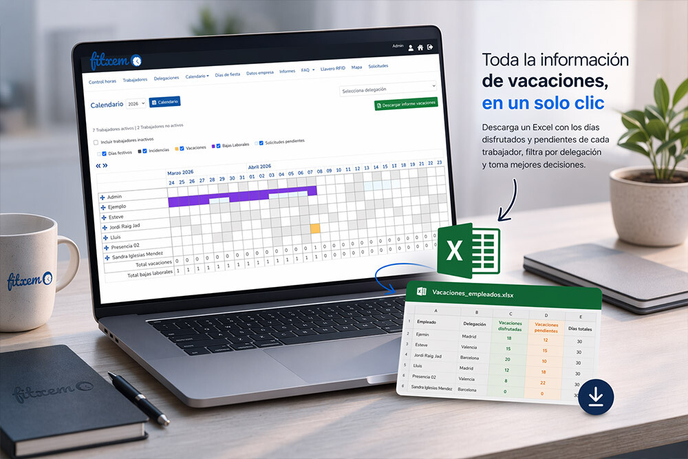 Nueva funcionalidad en Fitxem: descarga el Excel de vacaciones de tus empleados